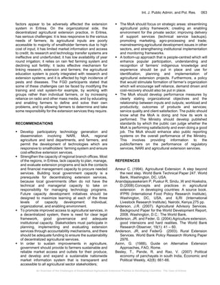 An Overview of the Challenges of Decentralized Agricultural Extension ...