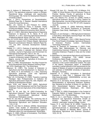 An Overview of the Challenges of Decentralized Agricultural Extension ...