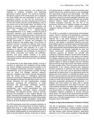 An Overview of the Challenges of Decentralized Agricultural Extension ...