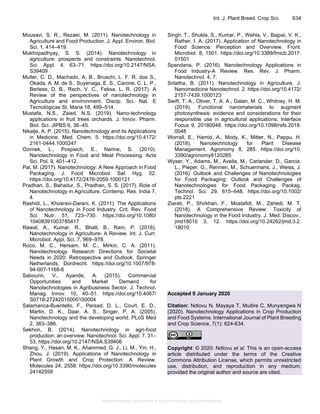 Nanotechnology Applications in Crop Production and Food Systems | PDF