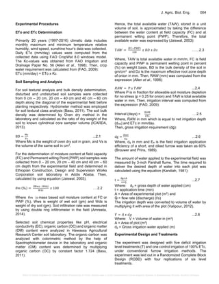 Effect of Deficit Irrigation on Yield and Water Productivity of Onion ...