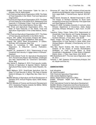 Analysis of Rural Households Food Security Status in Dibatie District ...