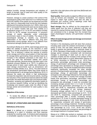 Effect of Seed Storage Period and Storage Environment on Seed Quality | PDF