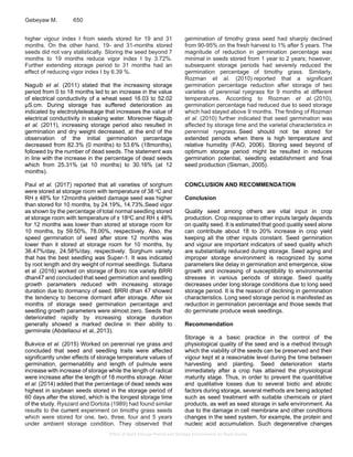 Effect of Seed Storage Period and Storage Environment on Seed Quality | PDF
