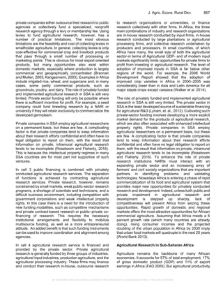 AN OVERVIEW of the CHALLENGES of AGRICULTURAL RESEARCH in SUB-SAHARAN ...