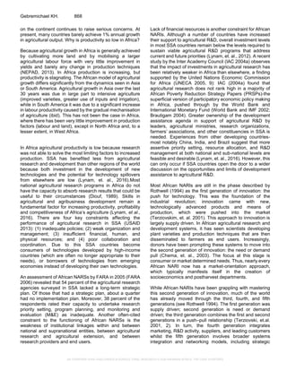 AN OVERVIEW of the CHALLENGES of AGRICULTURAL RESEARCH in SUB-SAHARAN ...