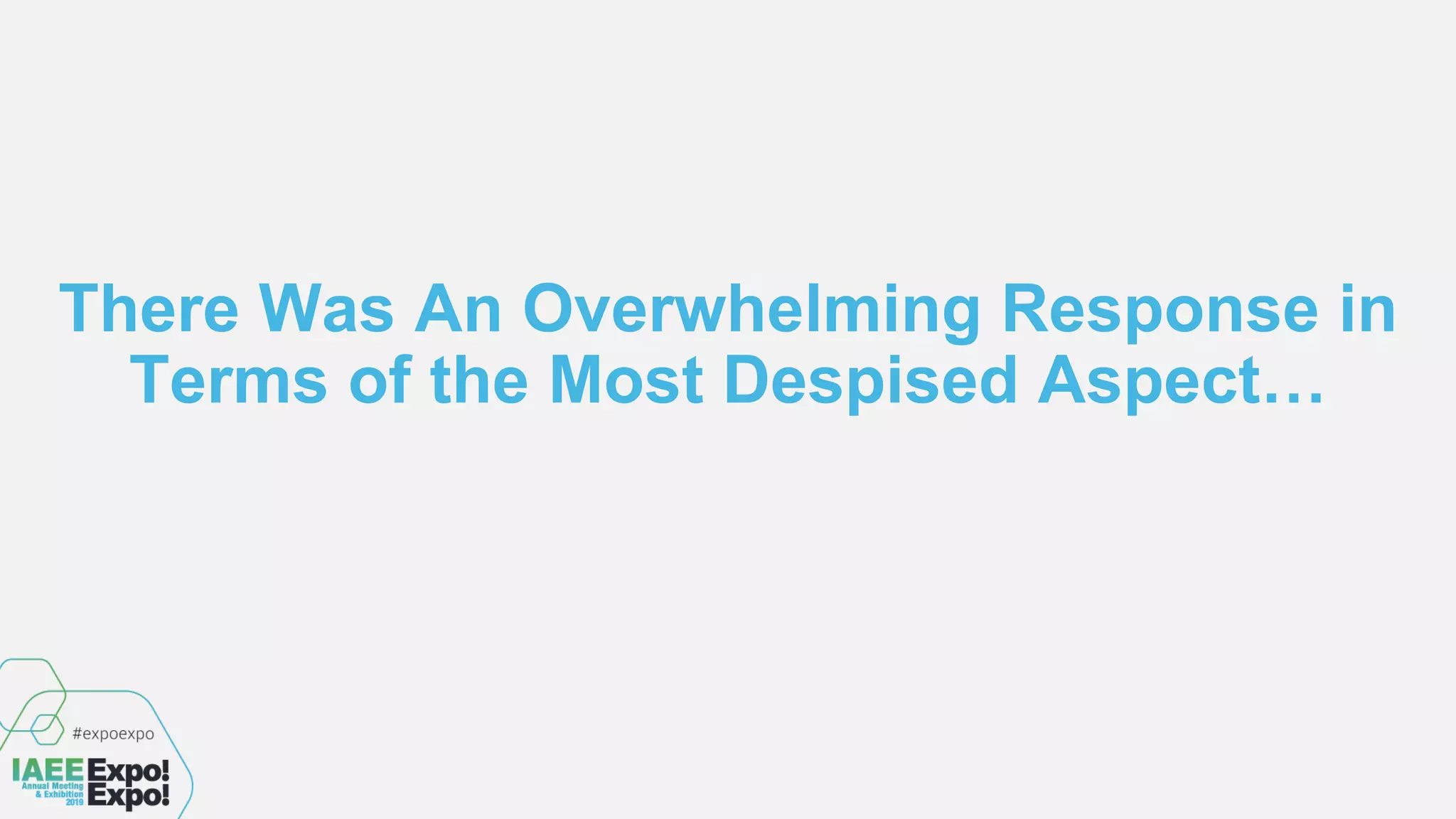There Was An Overwhelming Response in
Terms of the Most Despised Aspect…
 