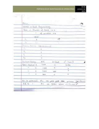 PORTAFOLIOS DE INVESTIGACIÓN DE OPERACIONES
16 de
octubre de
2013
 