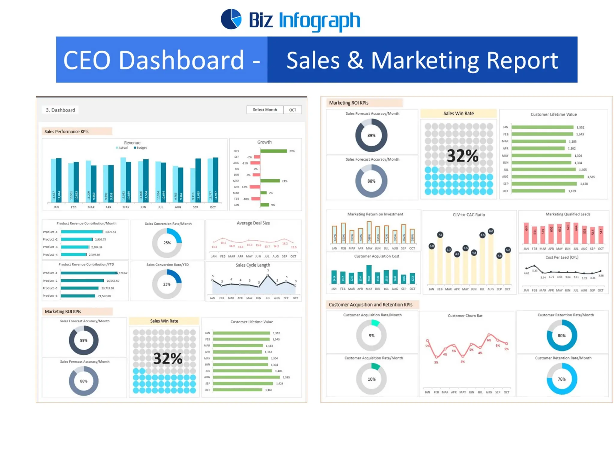 CEO Dashboard - Sales and Marketing Report | PDF