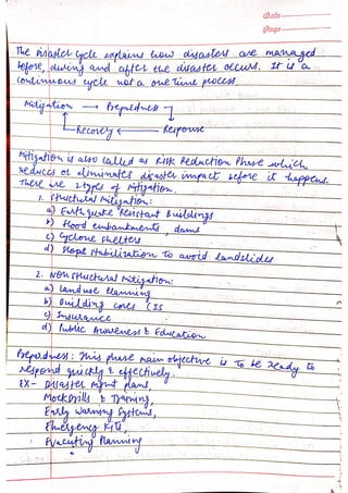 Disaster Management Notes for B.Tech. CSE | PDF