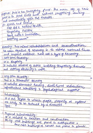 Disaster Management Notes for B.Tech. CSE | PDF