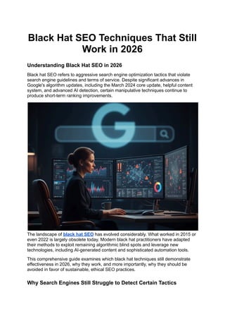 Black Hat SEO Techniques That Still Work in 2026 | PDF