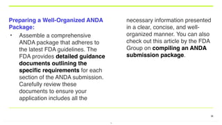 Comprehensive Guide to ANDA Submission for Generic Drug Approval | PDF