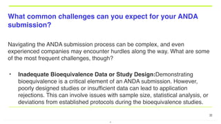 Comprehensive Guide to ANDA Submission for Generic Drug Approval | PDF