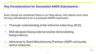 Comprehensive Guide to ANDA Submission for Generic Drug Approval | PDF