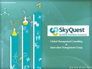 www.skyquestt.com
©SkyQuestTechnologyGroupwww.skyquestt.com
Global Management Consulting
&
Innovation Management Group
D-U-N-S 65-074 -5214
 