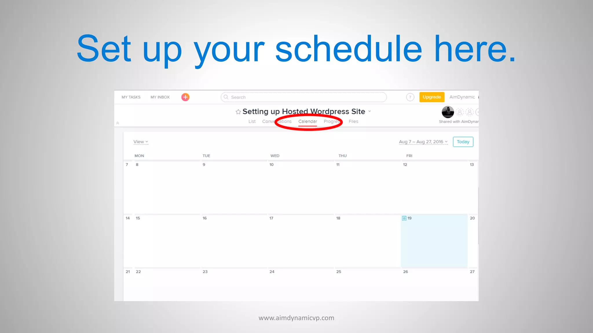 Set up your schedule here.
www.aimdynamicvp.com
 