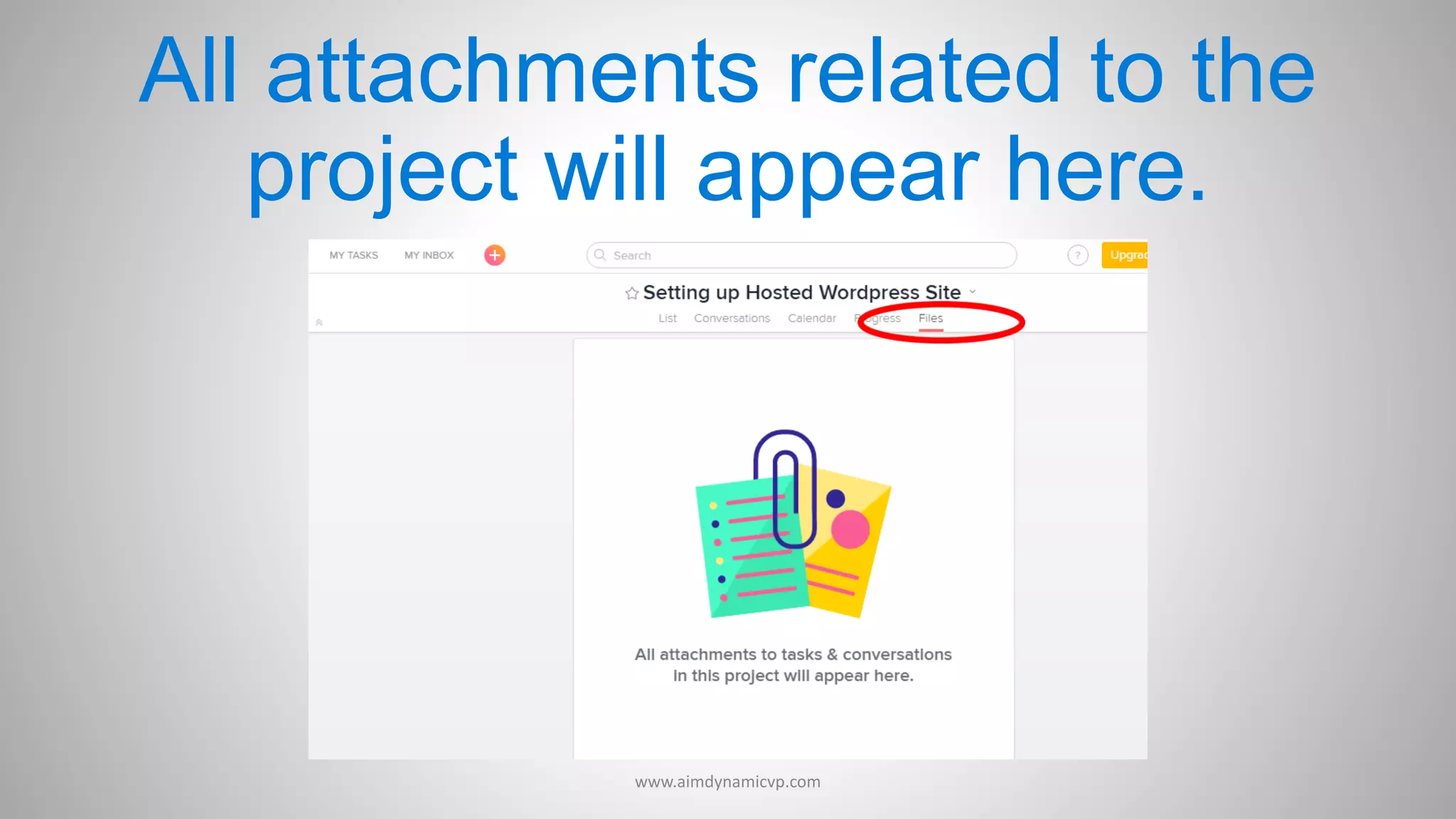 All attachments related to the
project will appear here.
www.aimdynamicvp.com
 