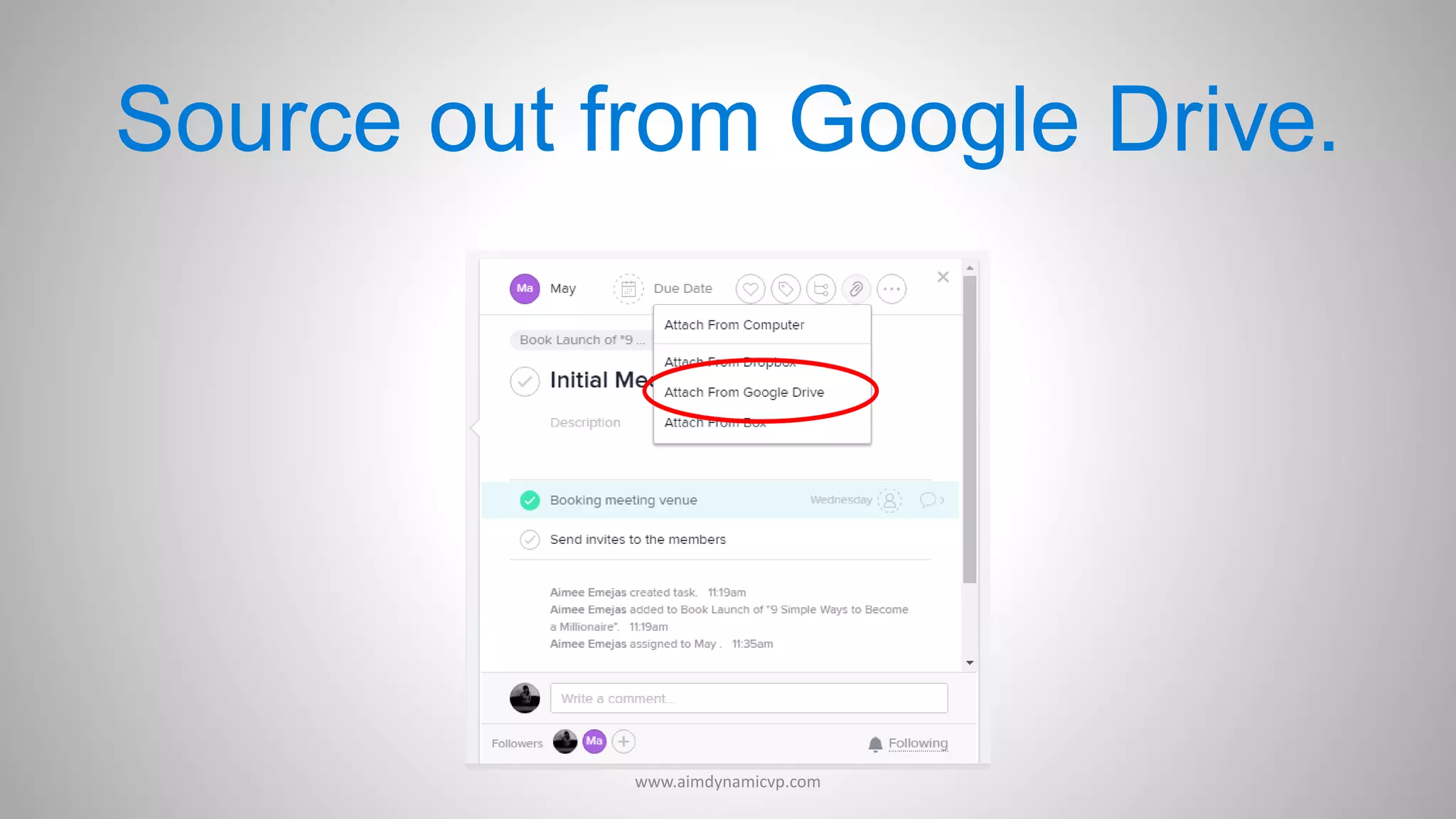 Source out from Google Drive.
www.aimdynamicvp.com
 