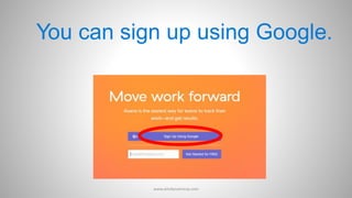 You can sign up using Google.
www.aimdynamicvp.com
 