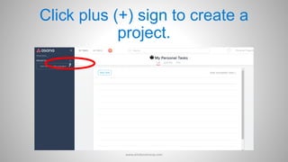 Click plus (+) sign to create a
project.
www.aimdynamicvp.com
 