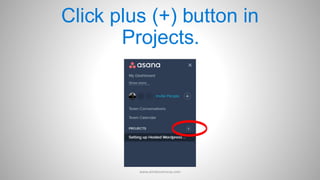 Click plus (+) button in
Projects.
www.aimdynamicvp.com
 
