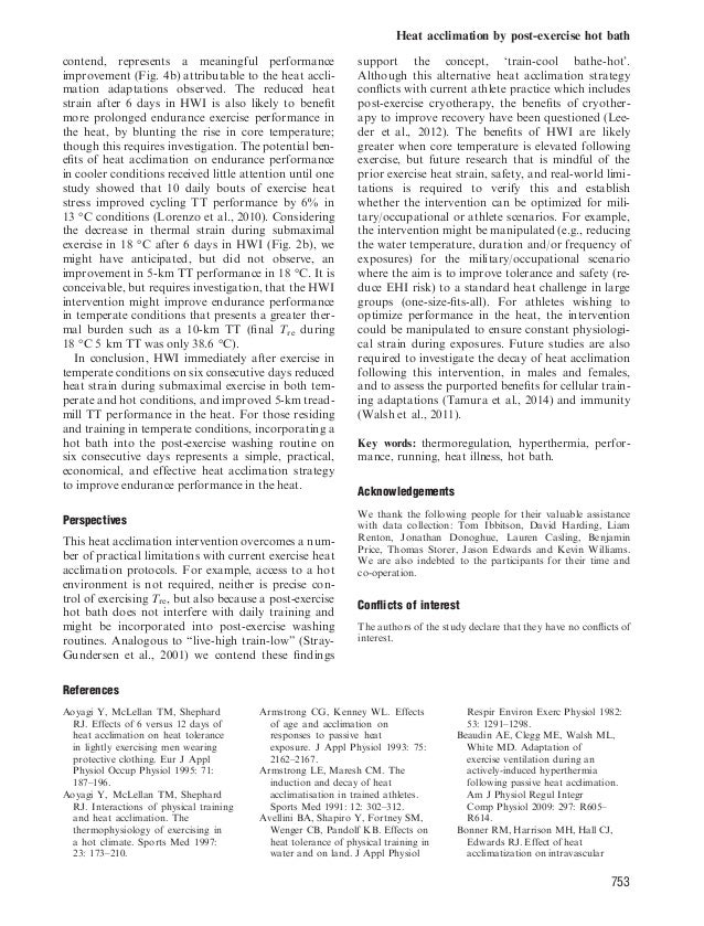 Postexercise hot water immersion induces heat acclimation and improv…