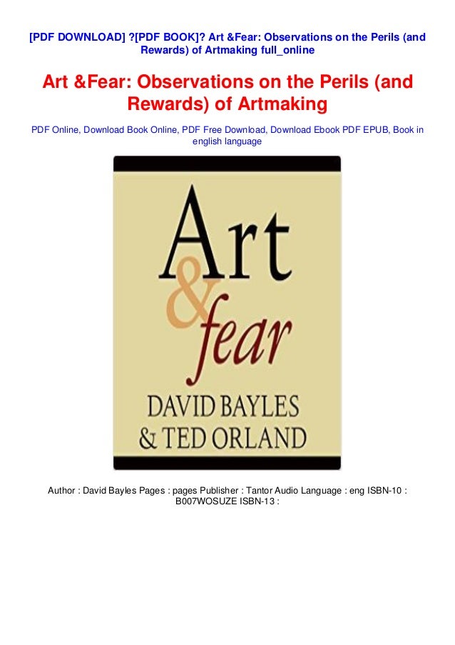 Pdf Book Art Fear Observations On The Perils And Rewards Of