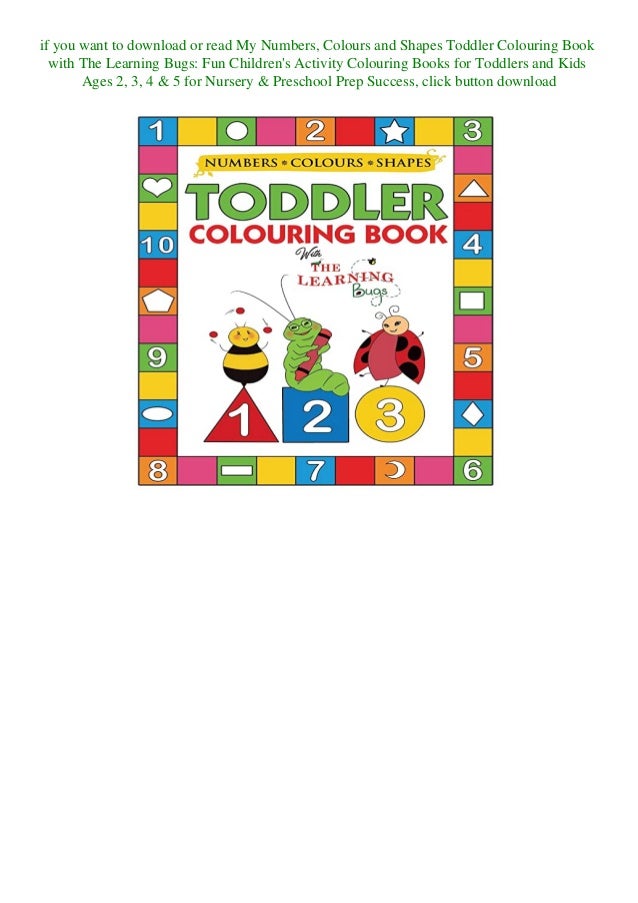 Download Pdf Book My Numbers Colours And Shapes Toddler Colouring Book Wi