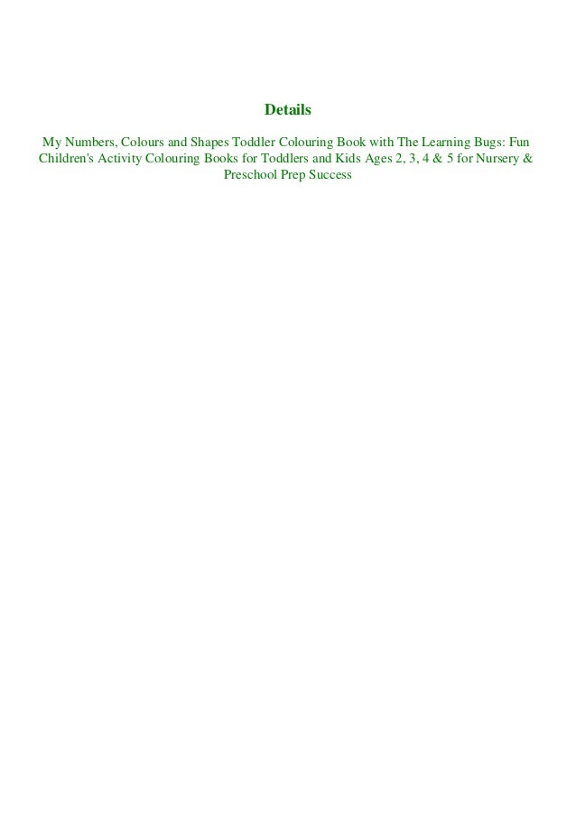 Download Pdf Book My Numbers Colours And Shapes Toddler Colouring Book Wi