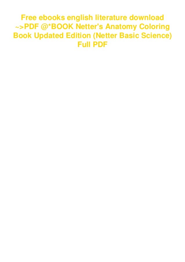 Download Pdf Book Netter S Anatomy Coloring Book Updated Edition Netter B