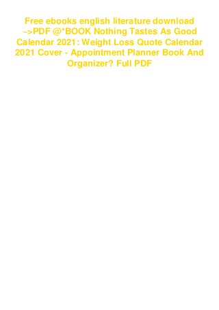 Pdf Book Nothing Tastes As Good Calendar 2021 Weight Loss Quote