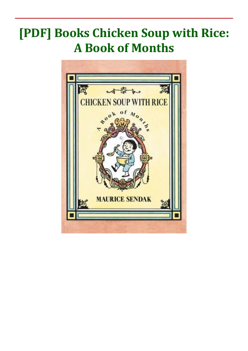 [PDF] Books Chicken Soup with Rice A Book of Months