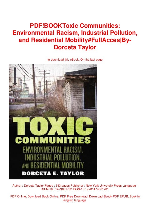 Pdf Booktoxic Communities Environmental Racism Industrial Pollution