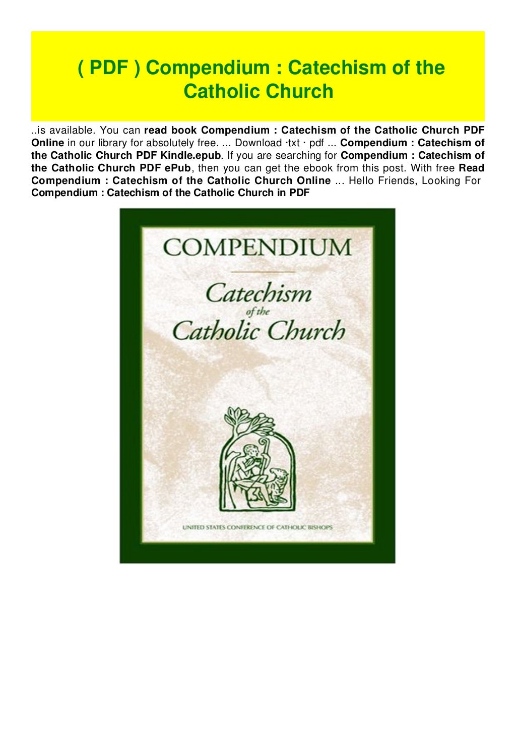 ( PDF ) Compendium Catechism of the Catholic Church