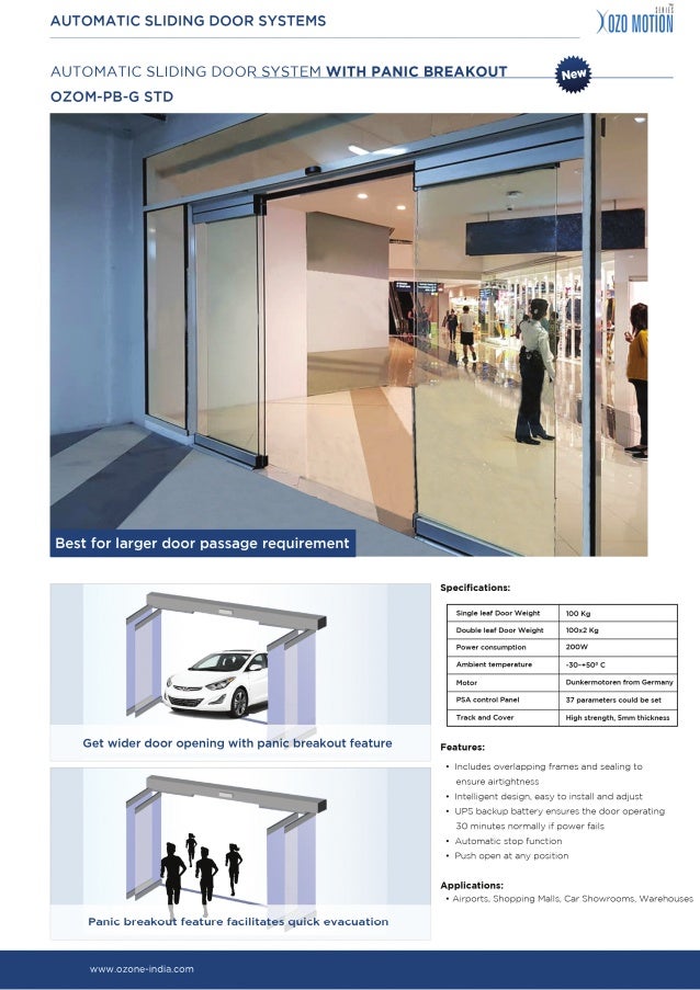 Automatic Sliding Door System with Panic Breakout Feature introduced