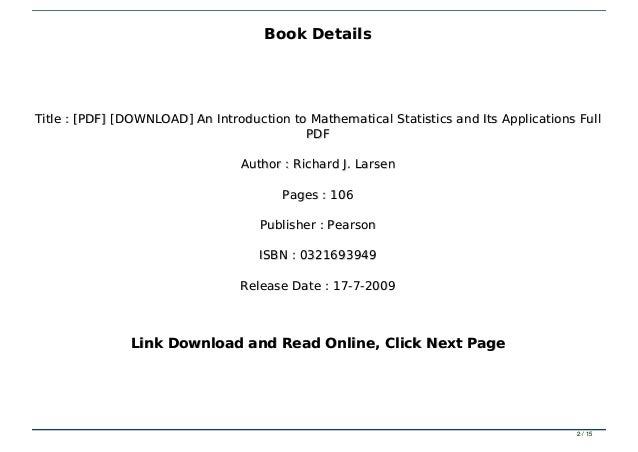 An Introduction To Mathematical Statistics And Its Applications Solutions Pdf