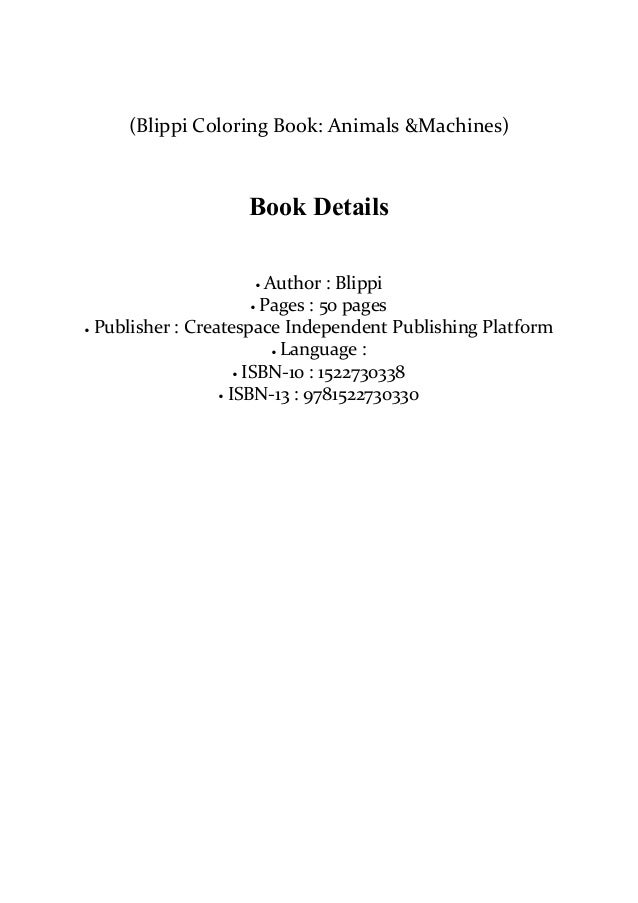 Download Pdf Download Blippi Coloring Book Animals Machines Full Acces By