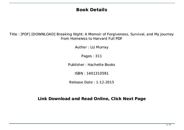 [PDF] [DOWNLOAD] Breaking Night: A Memoir of Forgiveness ...