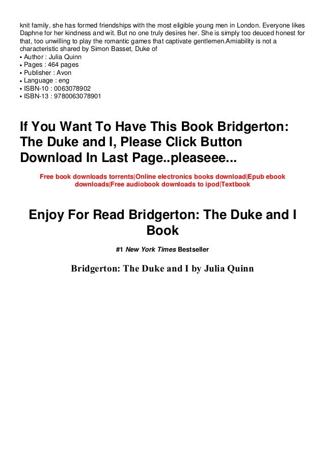 The Duke And I PDF Free Download