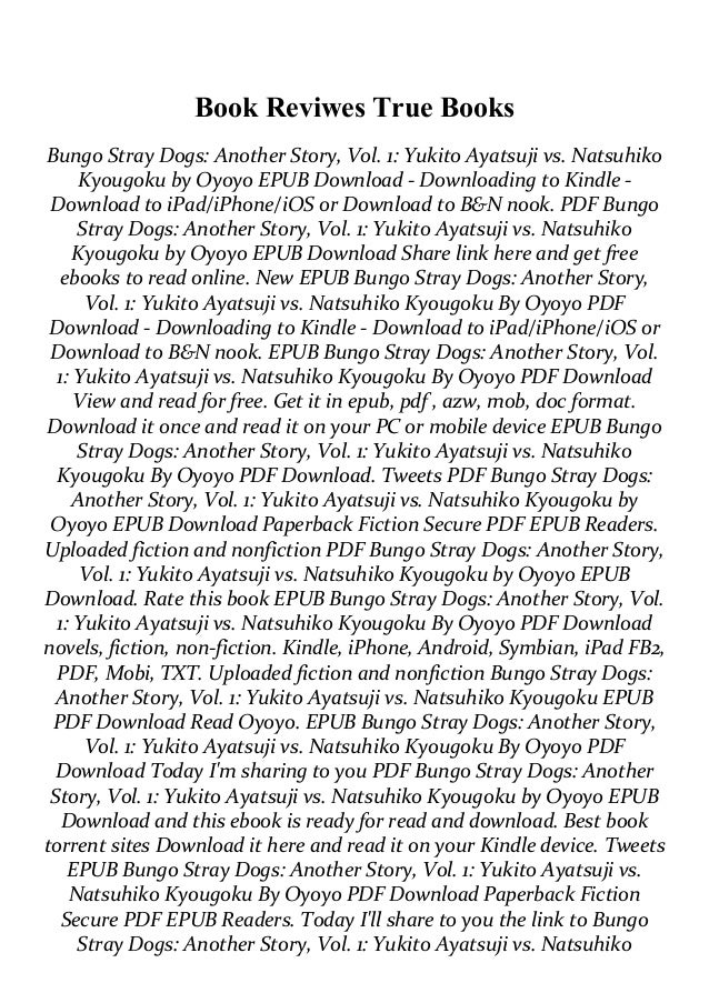 Pdf Download Bungo Stray Dogs Another Story Vol 1 Yukito Ayatsu