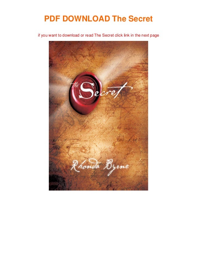 Pdf Download Free Ebook The Secret Pdf Full