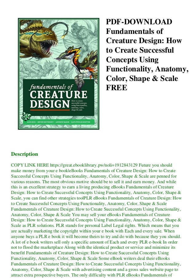 PDFDOWNLOAD Fundamentals of Creature Design How to Create Successful