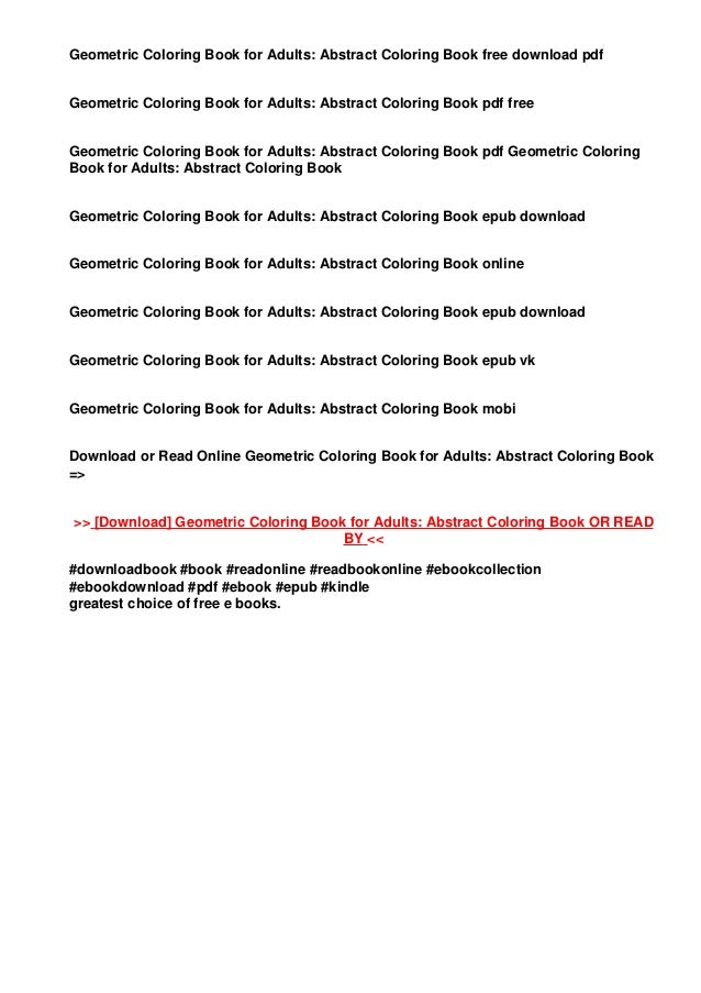 Download Pdf Download Geometric Coloring Book For Adults Abstract Coloring