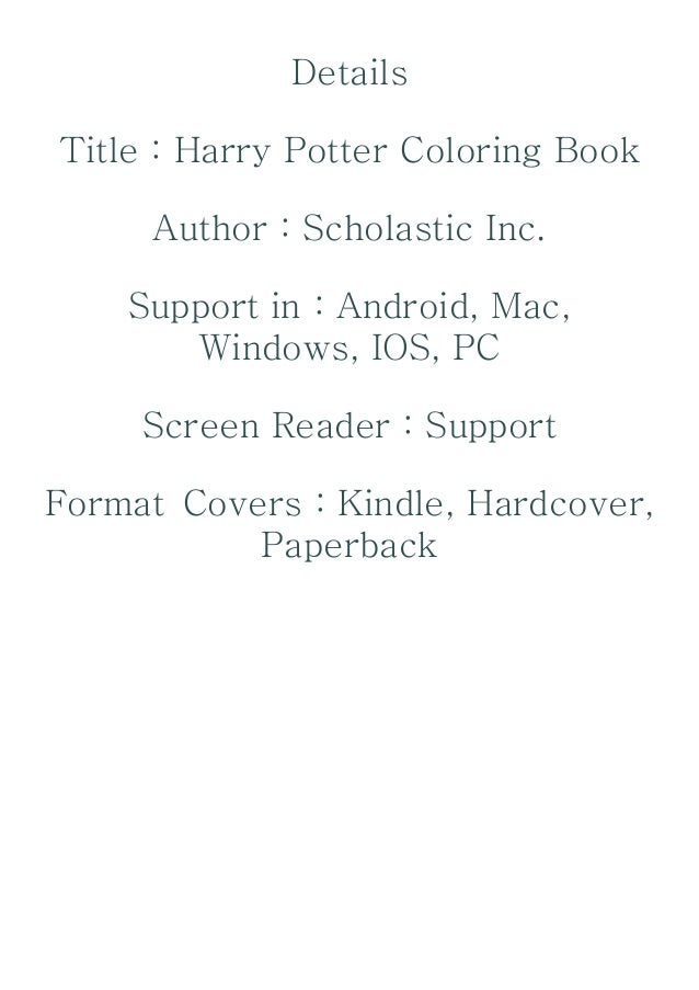 Download Pdf Download Harry Potter Coloring Book Full Access