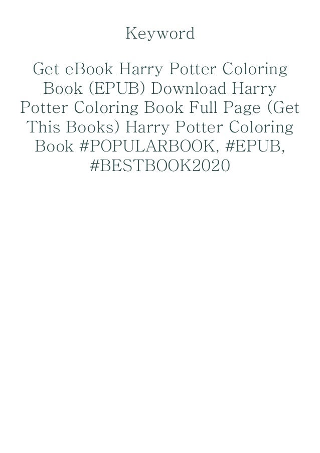 Download Pdf Download Harry Potter Coloring Book Full Access