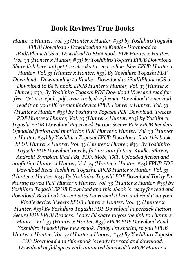 Pdf Download Hunter X Hunter Vol 33 Hunter X Hunter 33 Full A