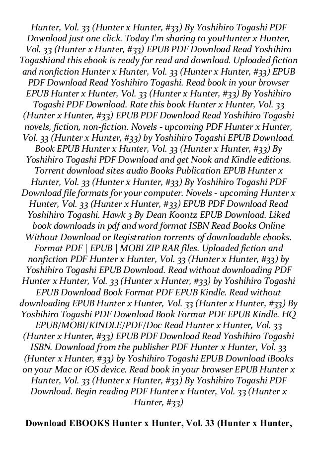 Pdf Download Hunter X Hunter Vol 33 Hunter X Hunter 33 Full A
