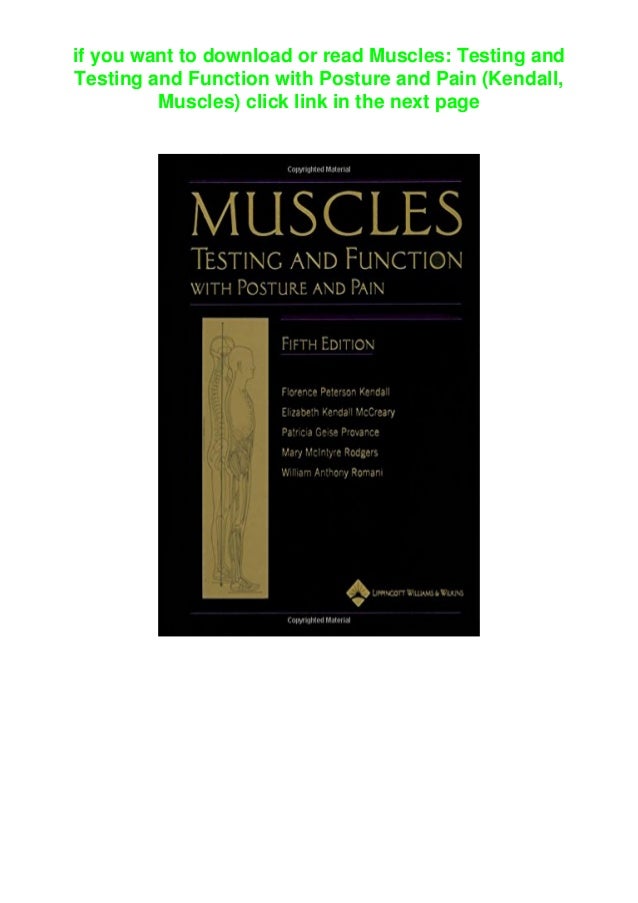 [PDF] [DOWNLOAD] Muscles: Testing and Testing and Function with Posture ...