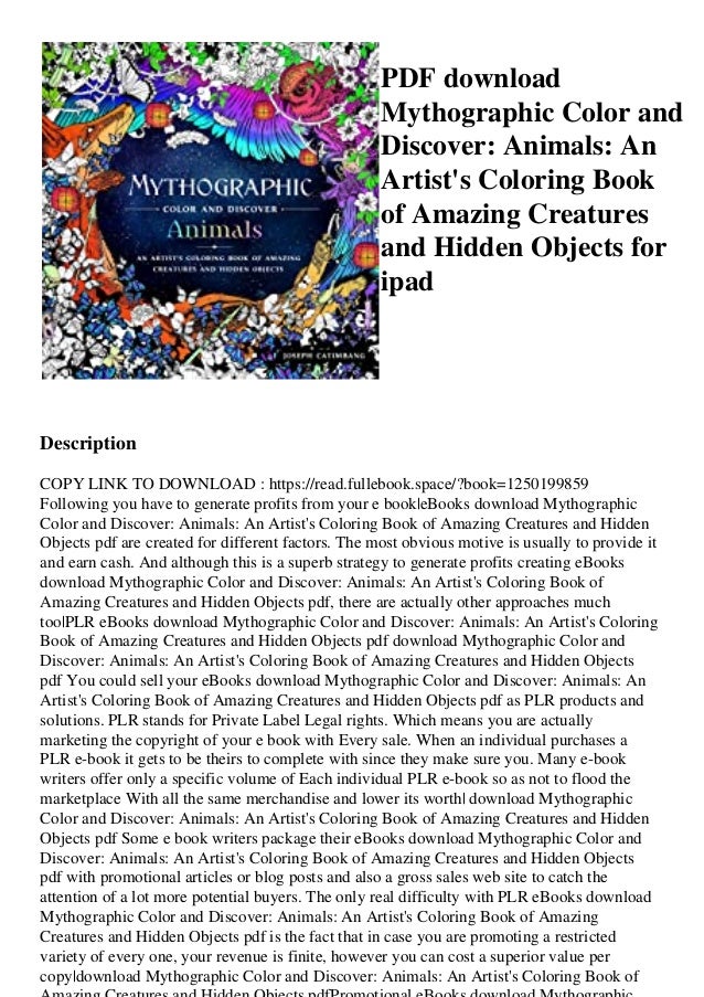 Download Pdf Download Mythographic Color And Discover Animals An Artist S Co